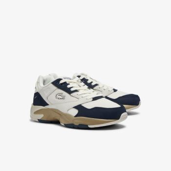 Lacoste Storm 96 Lo Nubuck Leather Sneakers - Tenisky Dámské Bílé / Tmavě Blankyt | CZ-3Qt9NX